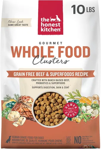 Vista 23 de The Honest Kitchen racimos de alimentos enteros libres de granos de carne de res alimento seco para perros, 1 libra