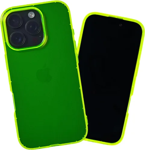 Vista 13 de SteepLab Neon Highlighter - Funda para iPhone 12 Pro Max, funda Grippy Jelly con bolsillos protectores de aire (amarillo neón llamativo)
