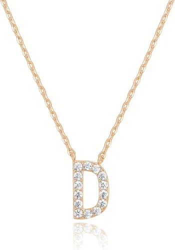 Vista 129 de PAVOI 14K White Gold Plated Cubic Zirconia Initial Necklace Letter Dainty Necklaces for Women