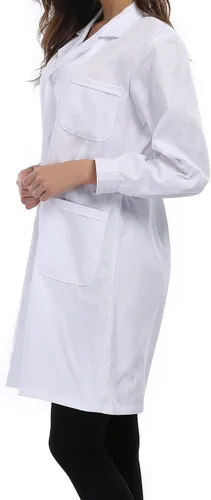 Vista 3 de Taylor Eddie - Bata de laboratorio para mujer, color blanco