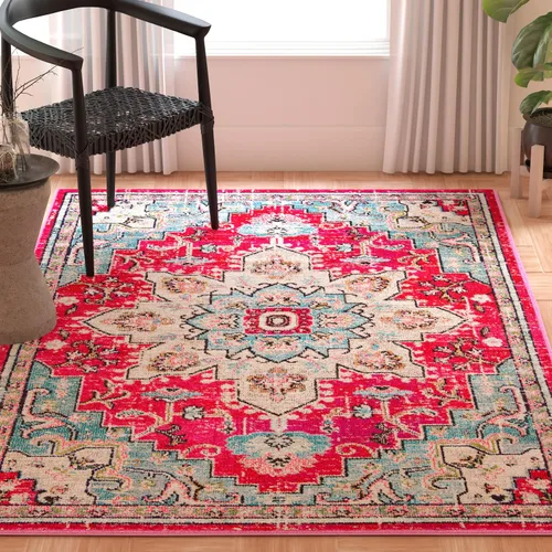 Vista 113 de Safavieh MAD473E - Tapete con diseño de medallón desgastado, bohemio elegante, colección Madison, no suelta pelos, fácil de cuidar, alto tránsito