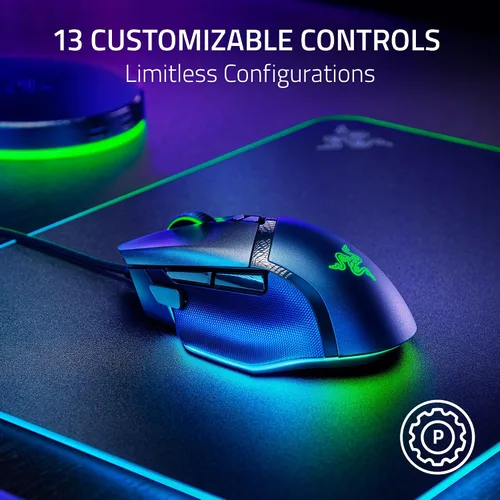 Vista 4 de Razer Basilisk V3 35K Ratón ergonómico para juegos con cable Bungee V3 Chroma