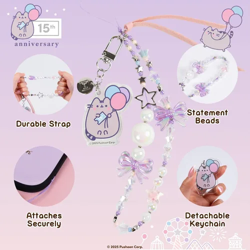 Vista 5 de Pusheen - Funda compatible con AirPods Pro [Pusheen & Stormy] + dije de teléfono Pusheen [15 aniversario]