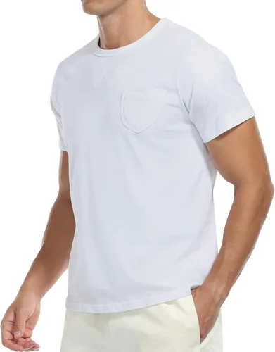 Vista 6 de YTD Camisetas para hombre - Camisetas de algodón de alta calidad con cuello redondo S - 3XL