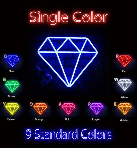 Vista 2 de AdvPro Señal de neón LED de silicona flexible de diamante - azul - st16s33-fnu0055-b