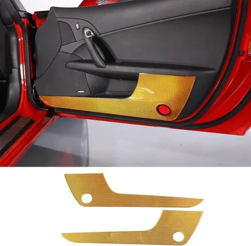 Vista 8 de Kit antipatadas para panel de puerta interior de automóvil, compatible con Chevy Corvette C6 2005-2013, fibra de carbono para puerta de automóvil