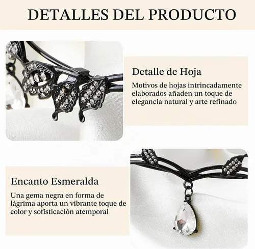 Vista 5 de Babeyond Mujeres, bodas, dama de honor, tiara, vidrio austríaco, banda con caja de regalo Negro