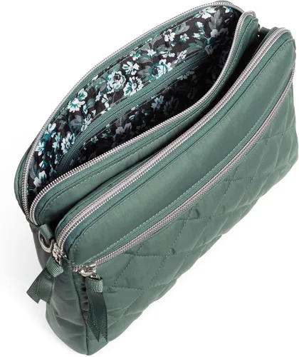 Vista 4 de Vera Bradley Bolso cruzado de sarga de rendimiento para mujer con triple compartimento