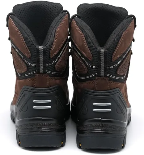 Vista 6 de Botas de trabajo para hombre, piel nobuck aceitada, puntera de acero, zapatos de trabajo para hombre, zapatos de protección antideslizantes