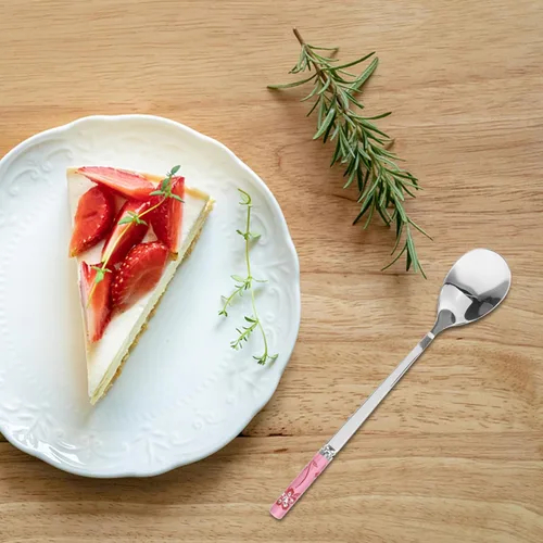 Vista 5 de BESPORTBLE 5 cucharas de metal para postre para helados, helados, café, espresso, cucharas agitadoras seguras y cómodas de sostener para ocasiones