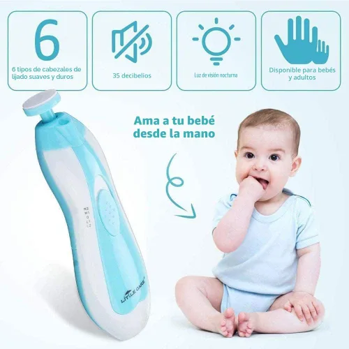Vista 8 de Lima y taladro eléctrico para uñas de bebé sin garras afiladas, cortador de seguridad 6 en 1, recortador y cortaúñas para dedos de los pies y manos