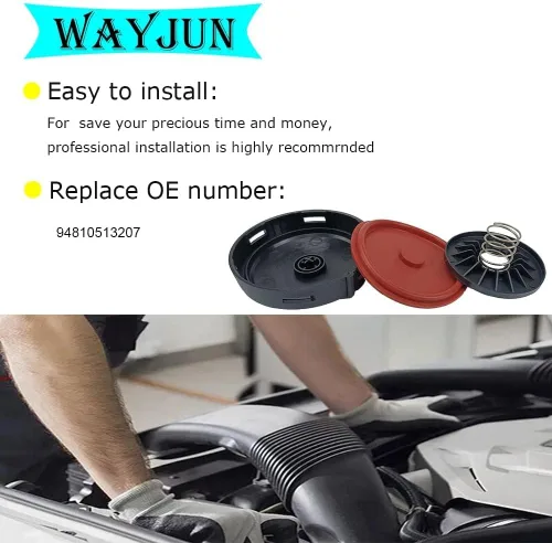 Vista 5 de WayJun 94810513207 Tapa de válvula compatible con Porsche Cayenne 2003-2006 Tapa de válvula de escape