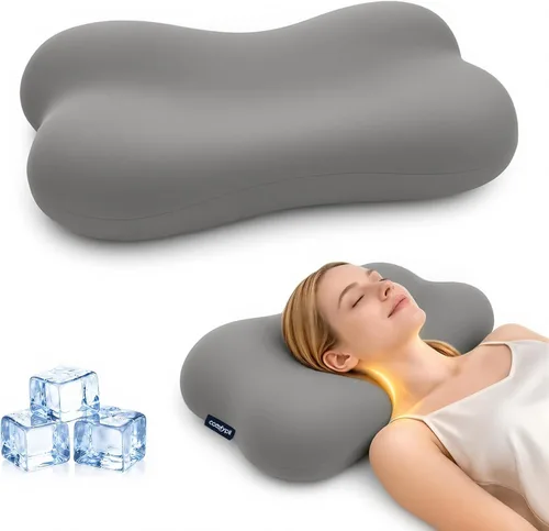 Vista 11 de Almohada cervical para dormir, almohadas de espuma viscoelástica Blanco