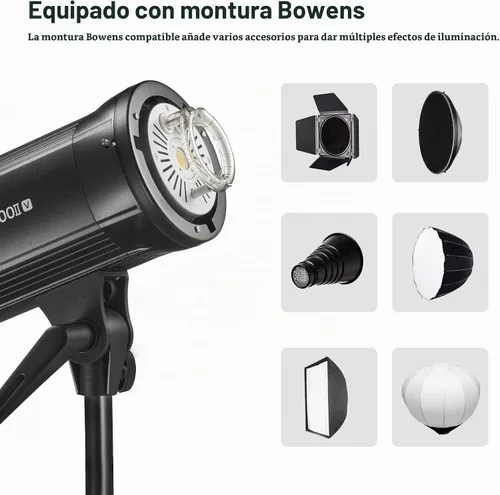 Vista 5 de Godox SK400II-V Studio Strobe, nueva versión mejorada de SK400II, sistema inalámbrico X de 400 W 2.4G GN65 5700K Monolight con lámpara de modelado