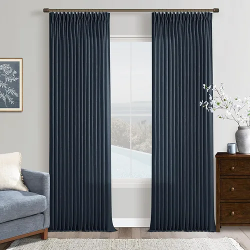 Vista 30 de TWODRAPES Cortinas de Lino Plisadas con Pinza Beige Blancas de 54 Pulgadas de Largo 2 Paneles para Comedor Cocina Dormitorio Plisadas Semi