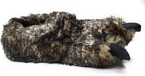 Vista 3 de Sundial Wild Ones - Pantuflas peludas con garra de animal para niños pequeños, niños pequeños y niños grandes