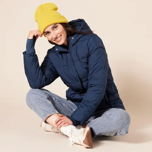 Vista 5 de Tienda Essentials - Abrigo abombado y pesado de manga larga con capucha para mujer (disponible en talla extragrande)