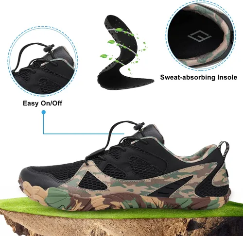 Vista 3 de Lefflow Zapatos de agua de senderismo para mujer, minimalistas, para playa, piscina, caminar, zapatos deportivos Caja de punta ancha