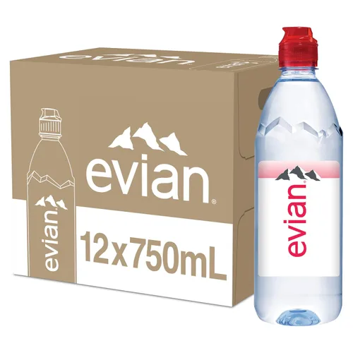 Vista 17 de Evian Agua de manantial natural, botella de 1 L, 12