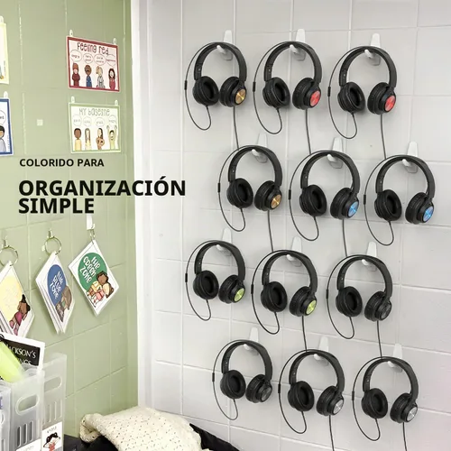 Vista 7 de AILIHEN Paquete de 12 audífonos para el aula, para K-12 School Library 12 colores mezclados