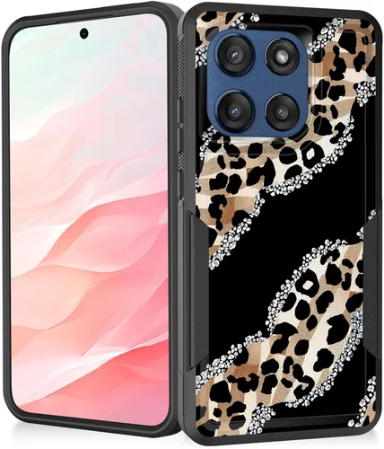 Vista 194 de Funda para Moto G Play 4G 2024, resistente de doble capa híbrida de policarbonato duro, goma suave, a prueba de golpes, funda protectora resistente