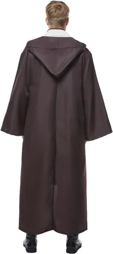 Vista 5 de Disfraz de túnica para hombre, disfraz de cosplay, trajes de Halloween, bata con capucha, conjunto completo