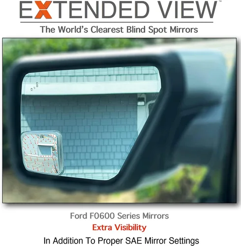 Vista 6 de NXTGEN - Espejos de punto ciego personalizados, compatibles con espejos de fábrica Ford F150 de 13ª generación 2015-2020 con BLIS Vista extendida