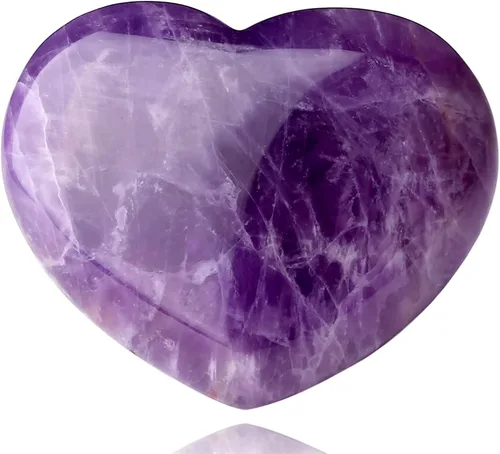 Vista 15 de QINJIEJIE Juego de 10 piedras curativas de corazón, cuarzo rosa, amatista, piedra de amor pulida, palma, piedras preciosas naturales, al por mayor