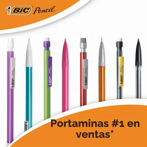 Vista 5 de BIC Lápiz mecánico Xtra-Sparkle, punta media (0.028 in), diseño divertido con barril colorido, 48