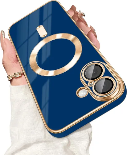 Vista 24 de Dinick Funda diseñada para iPhone 13 con magnética [cubierta de cámara integrada] compatible con MagSafe suave TPU con purpurina, antiarañazos
