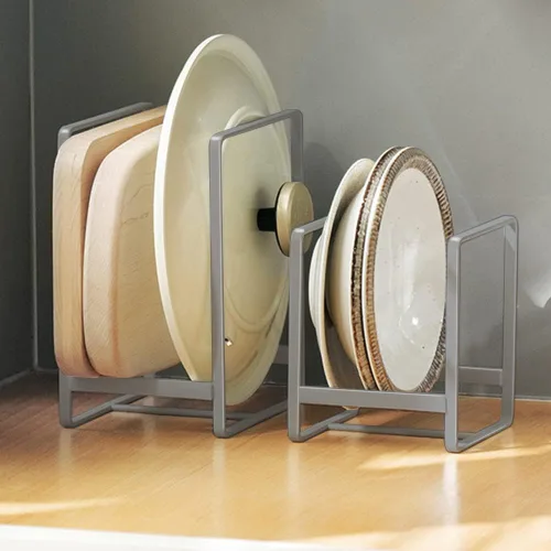 Vista 9 de 2PCS Organizador de Soportes para Platos, Estante de Exhibición y Almacenamiento de Platos de Metal para Secado para Gabinete, Mostrador y Armario