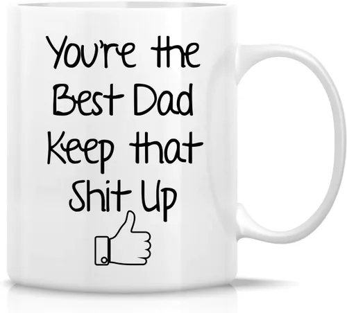 Vista 8 de Retreez - Taza divertida con texto en inglés "No. 1 Dad", 325 ml, tazas de cerámica, mensajes divertidos, sarcásticos, motivacionales, regalos