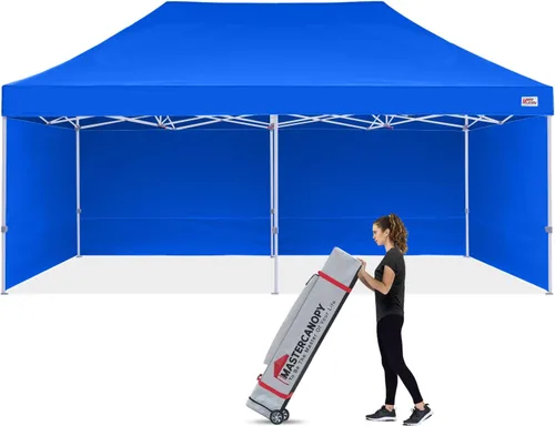 Vista 9 de MASTERCANOPY Carpa Plegable Resistente con Paredes Laterales (10x15, Blanco)