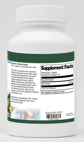 Vista 2 de Proteína de Arroz - 450 mg (100 Cápsulas, ZIN: 521320)