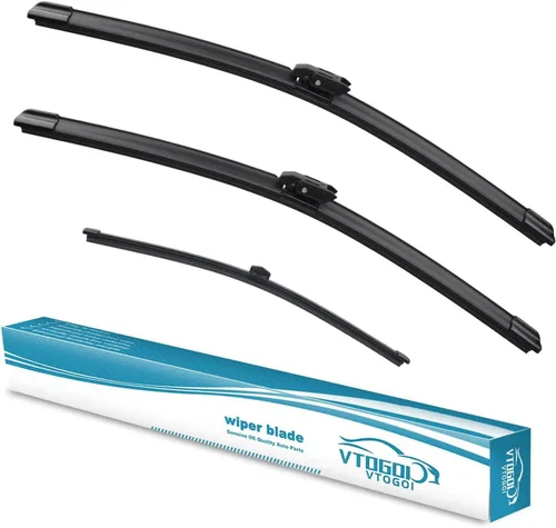 Vista 24 de VTOGOI® Juego de limpiaparabrisas de repuesto para Toyota FJ Cruiser 2007-2014, juego de limpiaparabrisas delanteros y traseros de calidad original