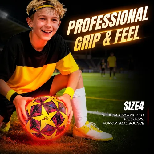 Vista 7 de Light Up Soccer Ball Glow in The Dark Size 3/4/ 5 Indoor&Outdoor Sports Gifts Birthday Ideas for 3-15+ Boys, Girls, Teens with Pre-Installed