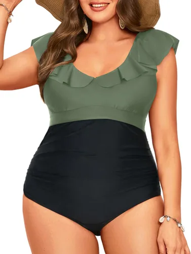 Vista 16 de Daci Falbala - Traje de baño de una pieza para mujer, con volantes y control de abdomen