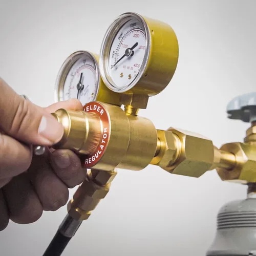 Vista 6 de YESWELDER Regulador de CO2 de argón con manguera de 8.2 pies 0-4000 PSI Medidores Regulador de soldadura de gas para MIG y TIG, conexión de entrada