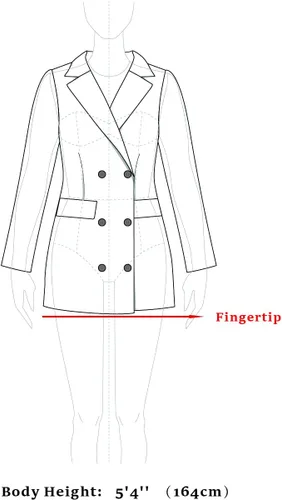 Vista 7 de Allegra K - Gabardina larga de invierno con cuello Peter Pan y botonadura doble para mujer