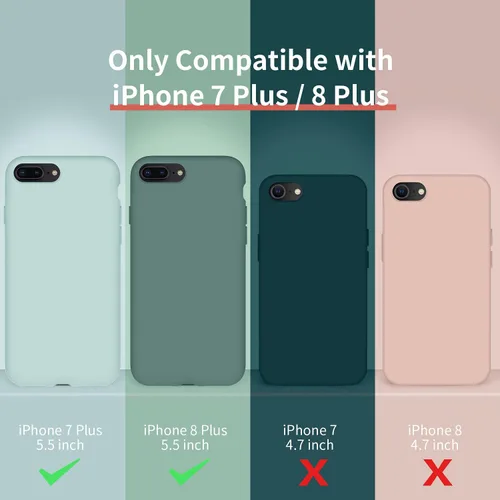 Vista 6 de Cordking Funda diseñada para iPhone 8 Plus, diseñada para iPhone 7 Plus, funda de teléfono de silicona ultra delgada a prueba de golpes