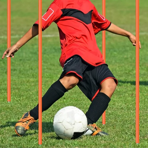 Vista 6 de JellyArch Equipo de entrenamiento de agilidad, entrenamiento de velocidad de fútbol, incluye 4 bastones de agilidad de fútbol ajustables, 4