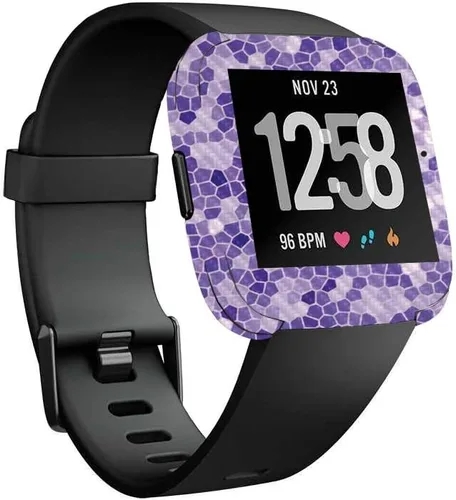 Vista 7 de MightySkins Piel de Fibra de Carbono para Fitbit Versa – Madera abstracta Protectora y duradera Acabado de fibra de carbono texturizada Fácil