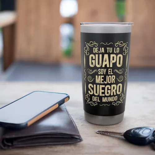 Vista 7 de Soy El Mejor Suegro Del Mundo - Vaso aislado de acero inoxidable para suegro español