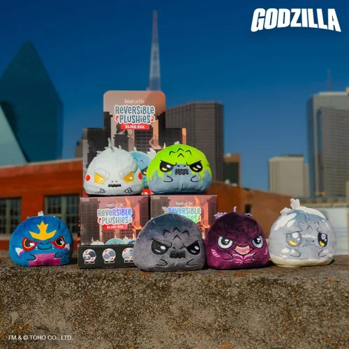Vista 9 de TeeTurtle Godzilla - Caja ciega reversible de peluche de 3 pulgadas, lindo animal de peluche suave Kawaii