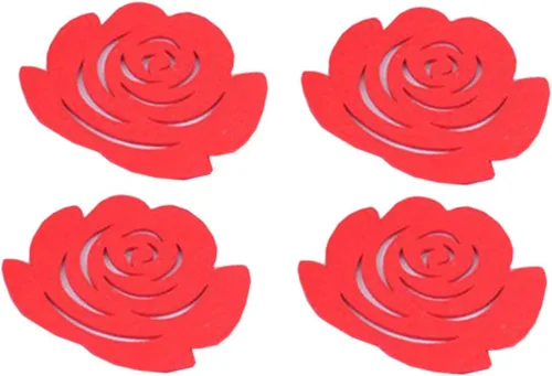 Vista 2 de Posavasos de fieltro, 18 unidades, decoración de banquetes, tazas para fiestas, manteles individuales para bebidas, no tejidos, posavasos de boda