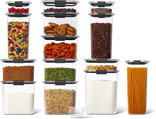 Vista 2 de Rubbermaid Brilliance - Recipientes de almacenamiento de alimentos (14 piezas) + recipiente para cereales