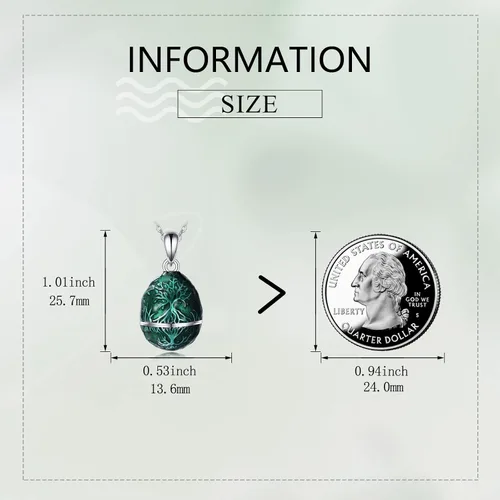 Vista 2 de AXELUNA Fox Necklace Sterling Silver Easter Egg Necklace Fox Pendant Animal Jewelry Gifts for Women Girls Birthday Graduation Gift