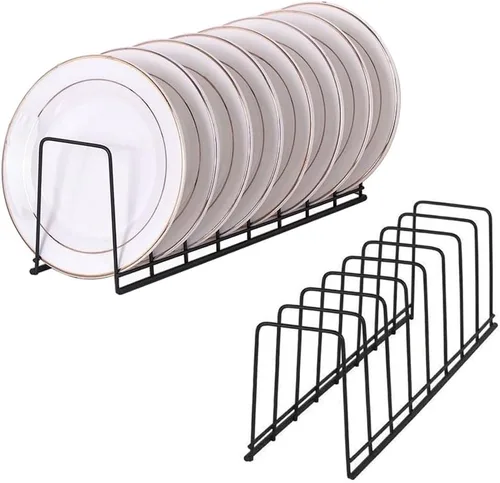 Vista 8 de Escurridor de platos pequeño, estante de secado de cuencos de acero inoxidable para almacenamiento organizador de encimera de cocina, estante