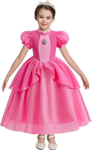 Vista 5 de Disfraz de princesa para niñas, cumpleaños, Halloween, Navidad, cosplay con accesorios ricos de 3 a 10 años