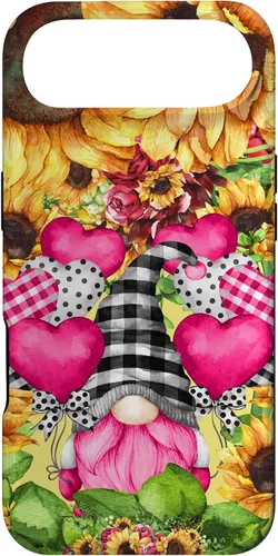 Vista 27 de Cute Sunflower Pattern for Women Pink Valentines Gnome Case for iPhone 17